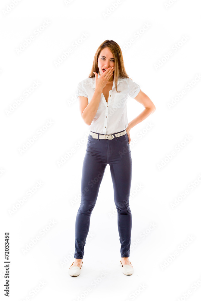 model isolated on plain background model isolated on plain background
