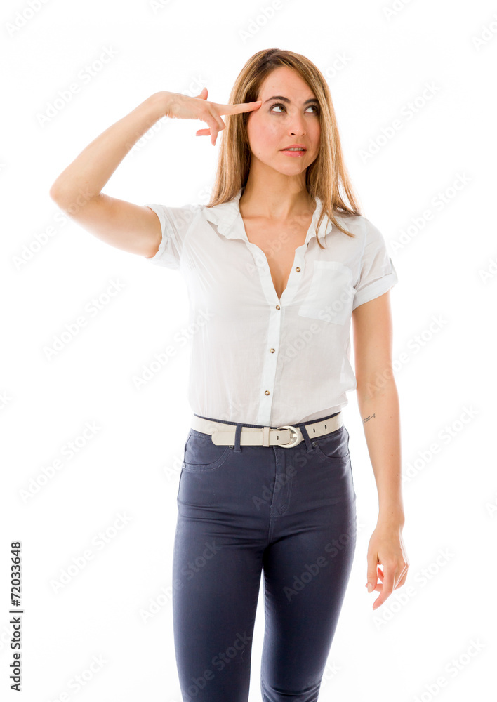 model isolated on plain background hand gesture gun model isolated on plain background hand gesture gun