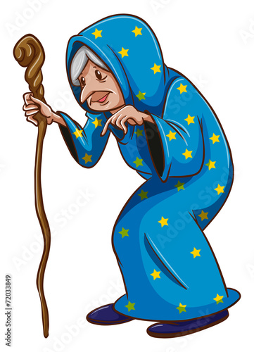 A witch with a cane