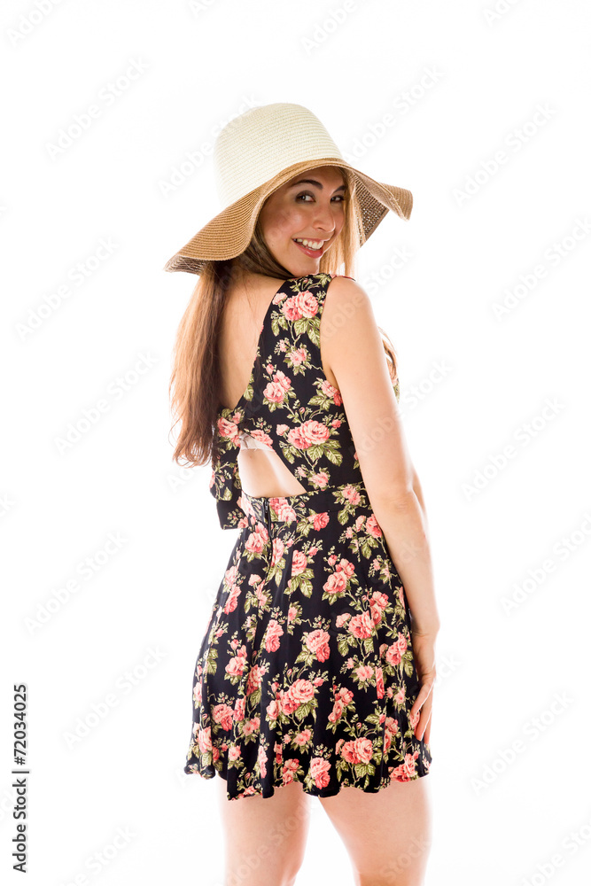 model isolated on plain background back turning around model isolated on plain background back turning around