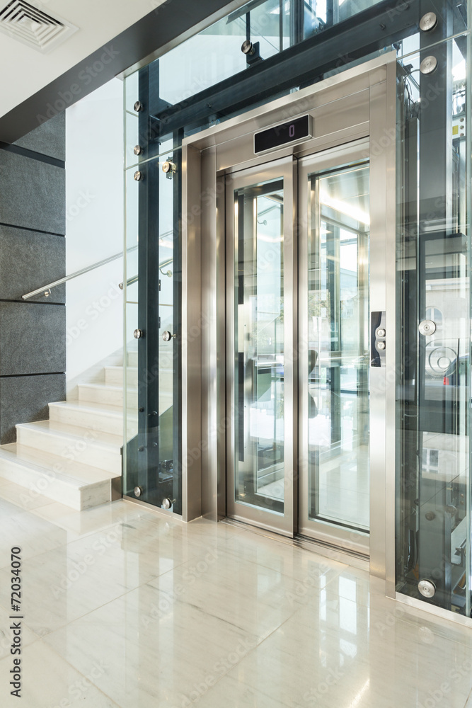 Elevator in modern building
