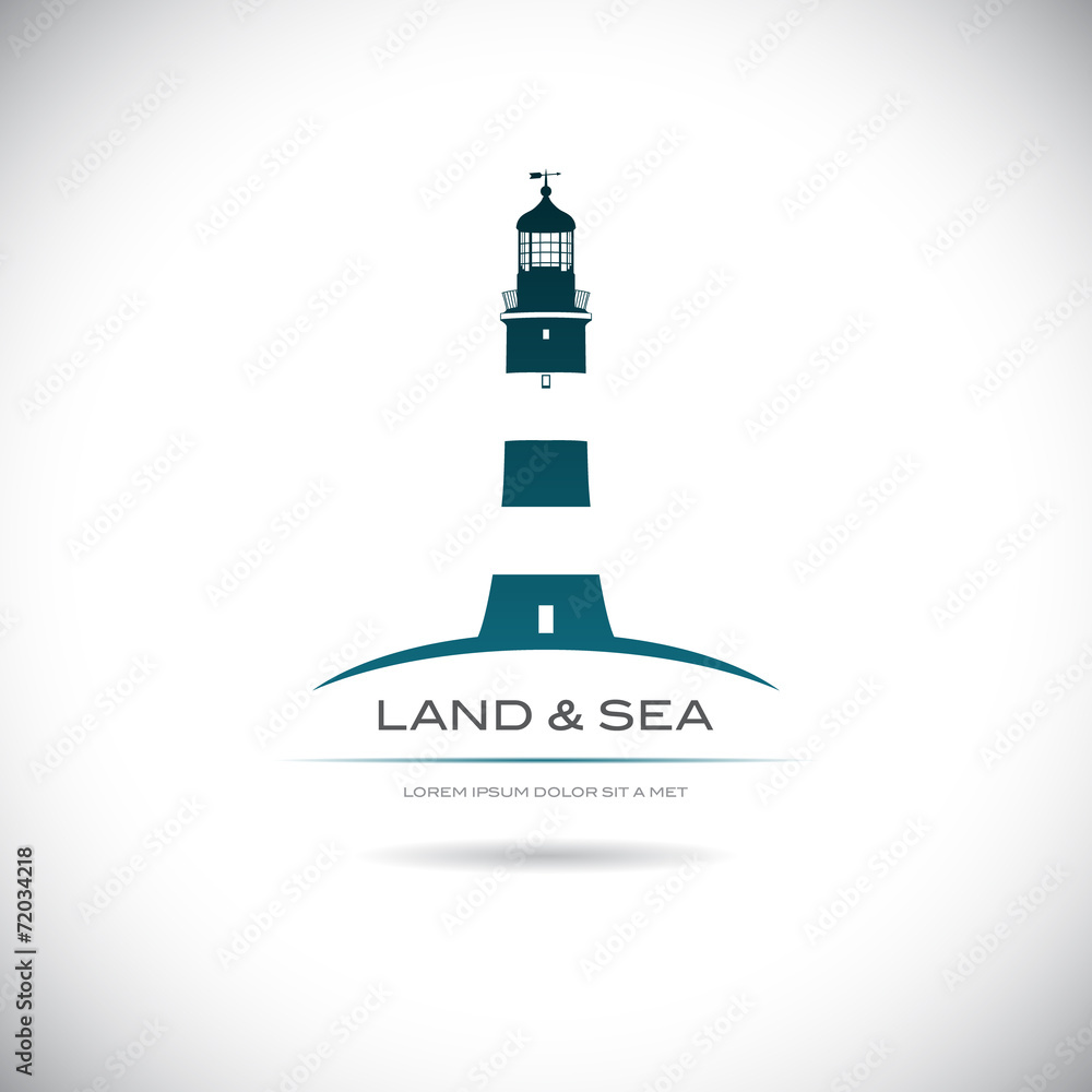 Label with a picture of the lighthouse - obrazy, fototapety, plakaty 