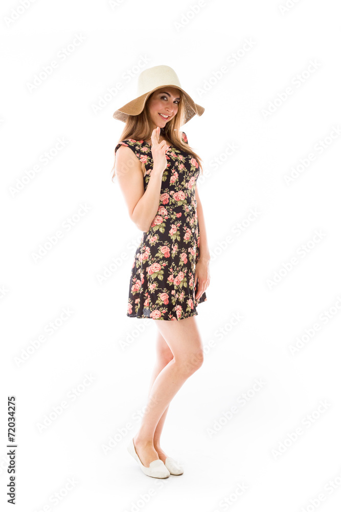 model isolated with fingers crossed for luck model isolated with fingers crossed for luck
