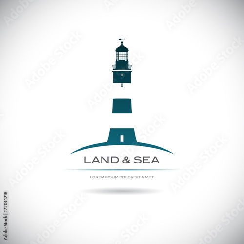 Label with a picture of the lighthouse