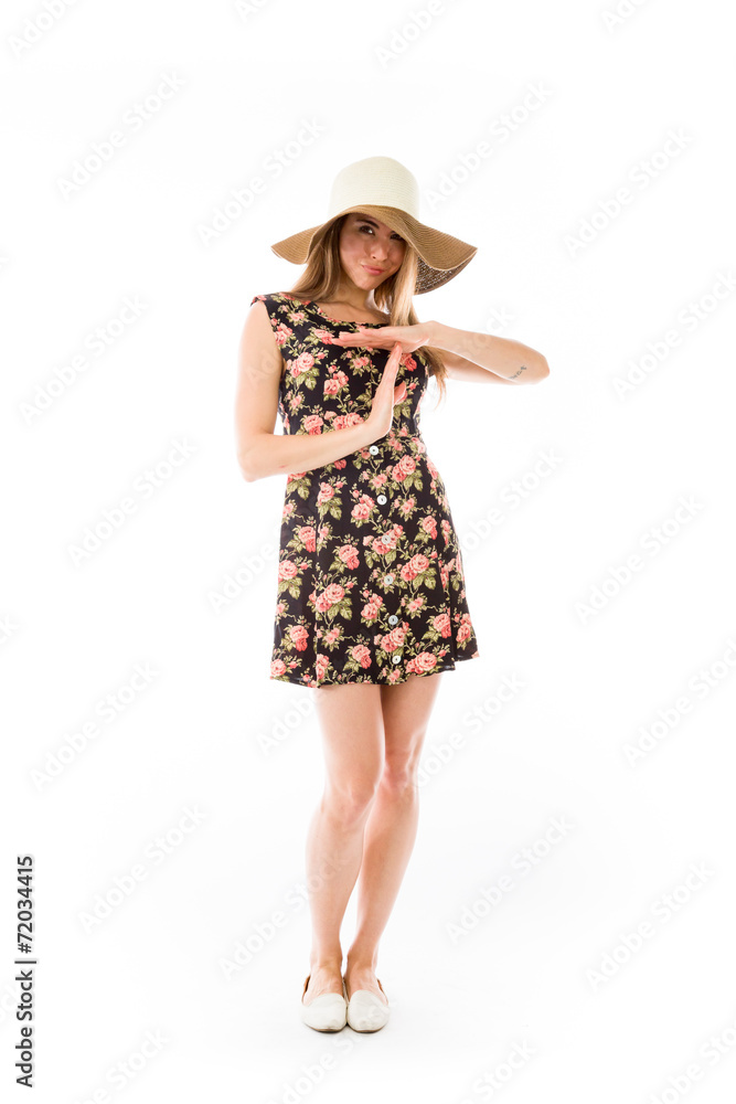 model isolated on plain background hand gesture break sign model isolated on plain background hand gesture break sign