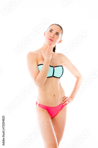 model isolated on plain background thinking © bruno135_406