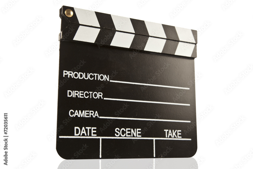 Obraz premium Clapper board isolated with white background