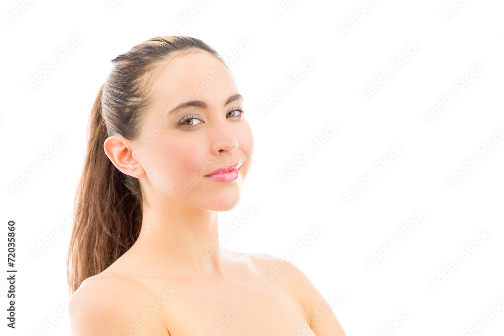 model isolated on plain background happy smiling arms crossed model isolated on plain background happy smiling arms crossed