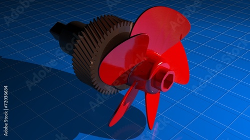 5 blades propeller with gear photo