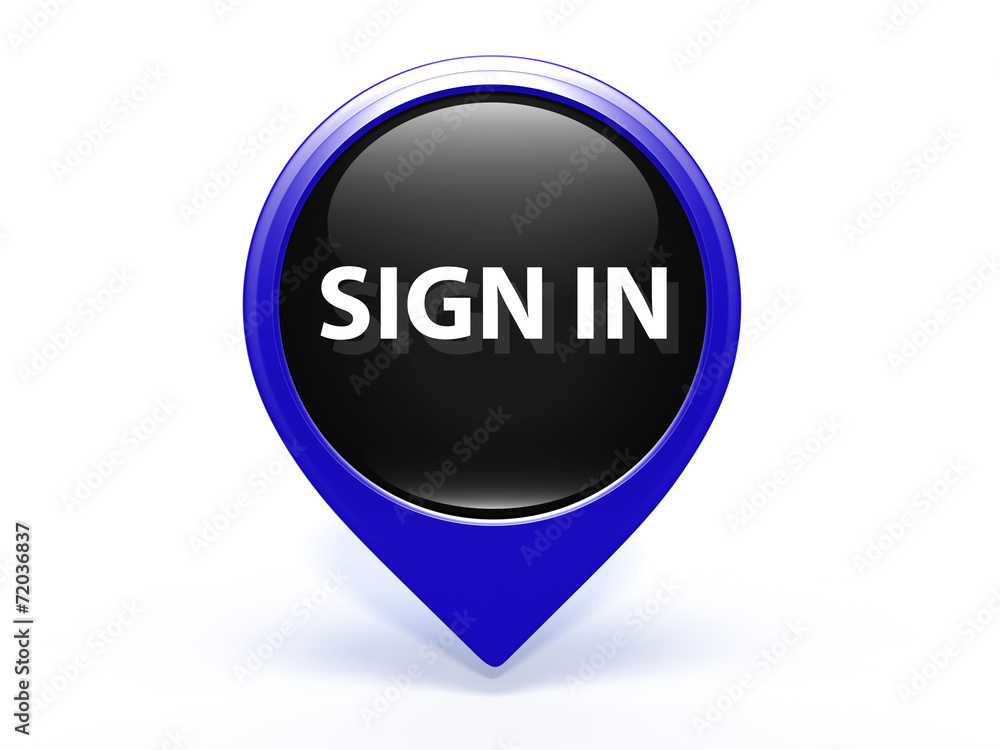 sign in pointer icon on white background sign in pointer icon on white background