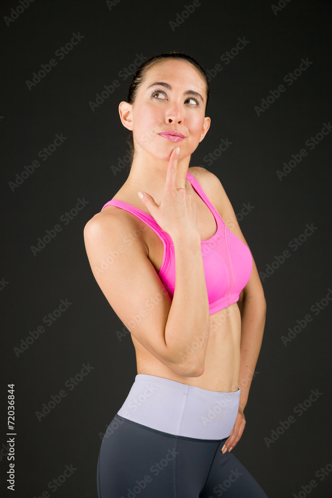 model isolated on plain background thinking model isolated on plain background thinking
