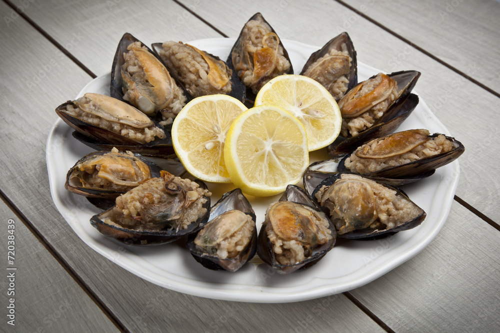 Stuffed Mussels, Midye Dolma mediterranean cuisine Stuffed Mussels, Midye Dolma mediterranean cuisine