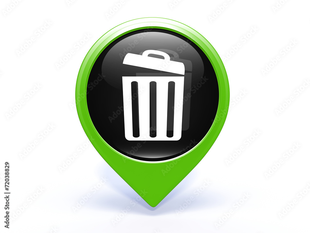 trash can pointer icon on white background trash can pointer icon on white background