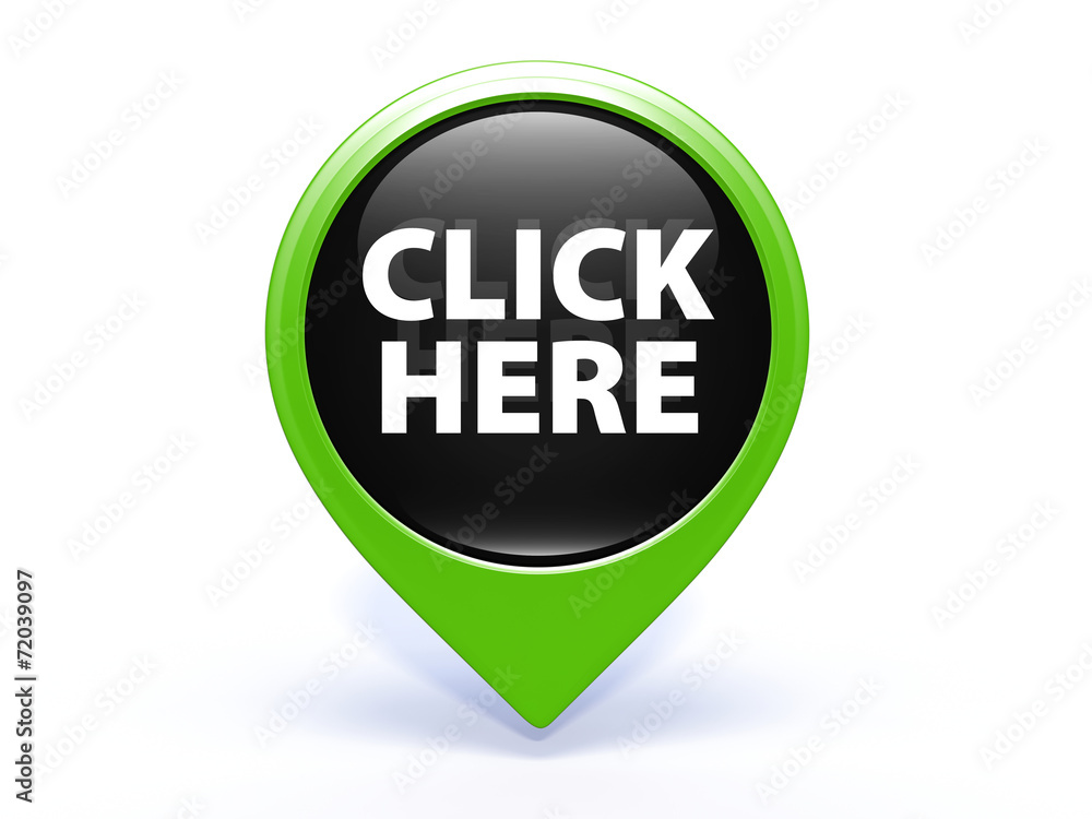 Click here pointer icon on white background Click here pointer icon on white background