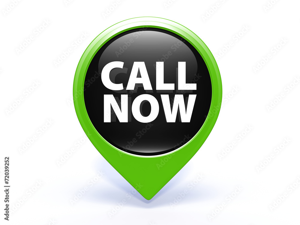 call now pointer icon on white background