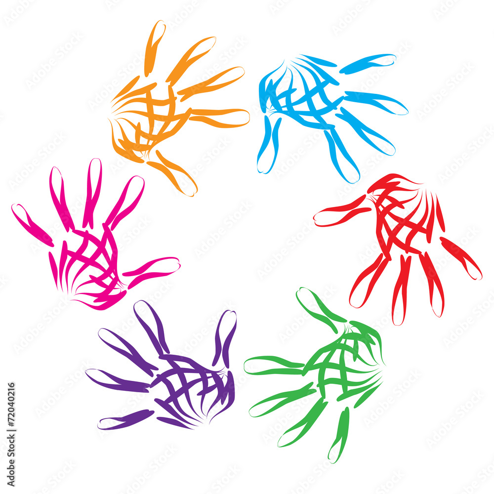 Conceptual child hand circle Conceptual child hand circle