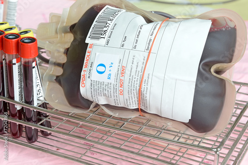 Blood bag and test tube