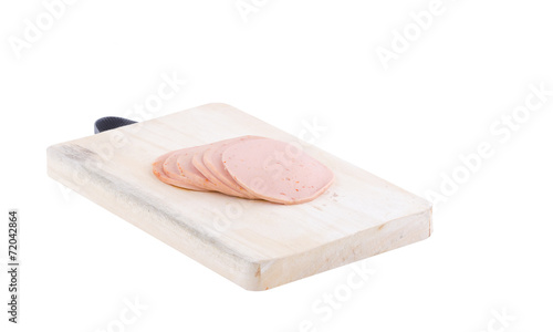 Wallpaper Mural Sliced vegetarian bologna sausage on cutting board Torontodigital.ca