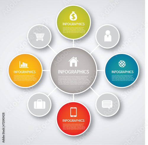 info graphics - colorful graph, circle