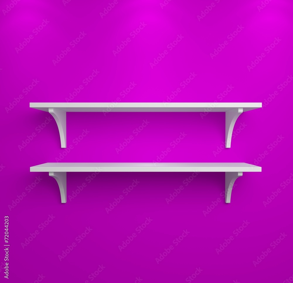Simple shelves on a wall. Simple shelves on a wall.