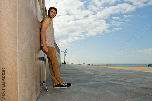 Canvas Print Carefree skateboarder