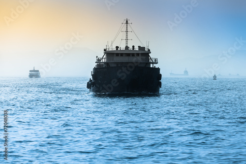 Freight Ship at Wide Sea