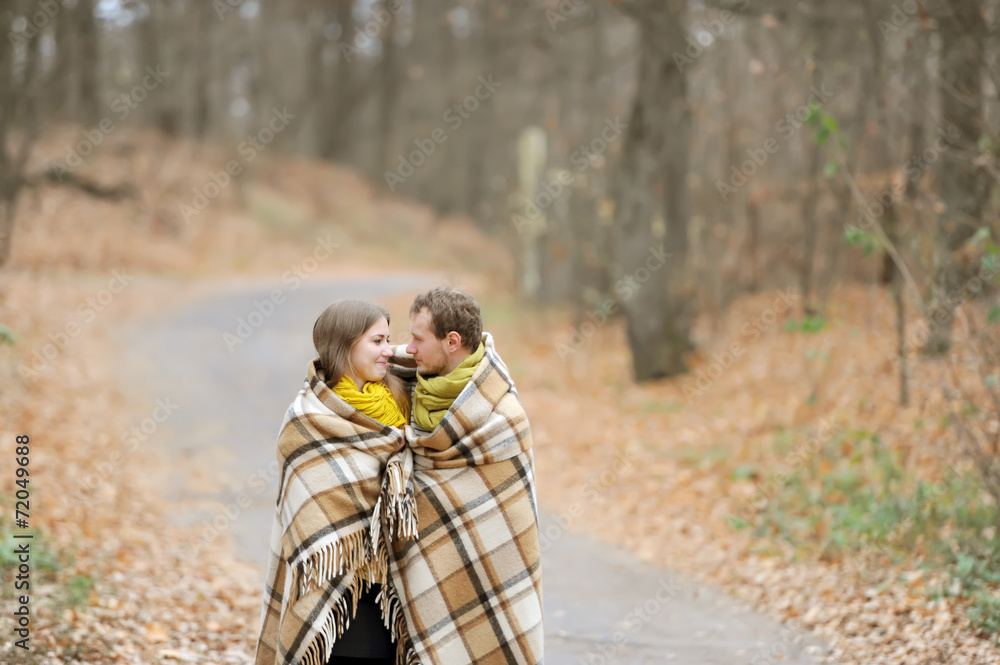 the loving couple enjoys rest of Indian summer the loving couple enjoys rest of Indian summer