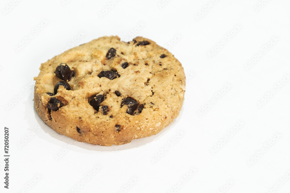 Chocolate chip cookie isolated on white background Chocolate chip cookie isolated on white background