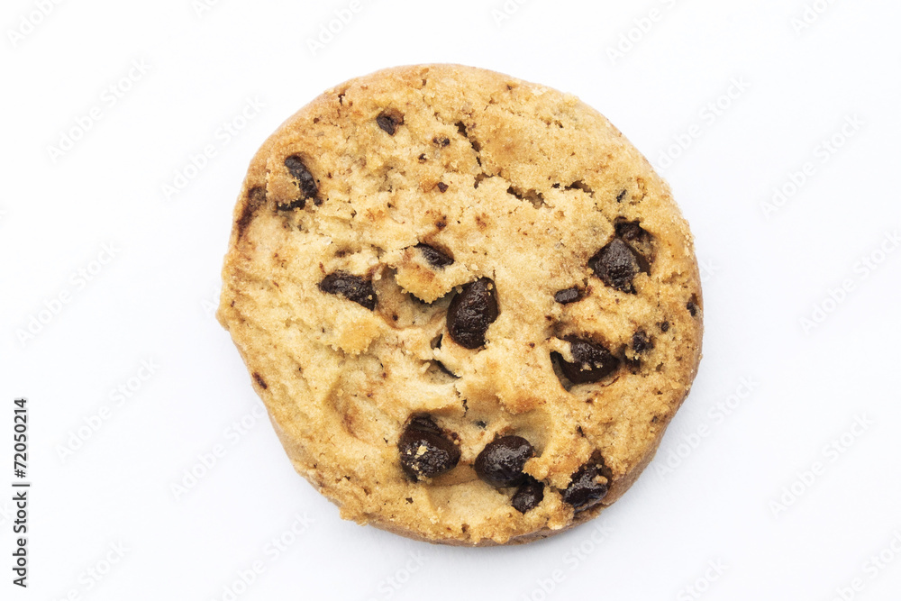 Chocolate chip cookie isolated on white background Chocolate chip cookie isolated on white background