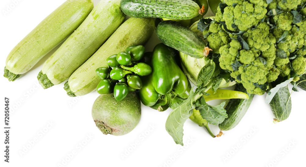Fresh organic vegetables, isolated on white Fresh organic vegetables, isolated on white
