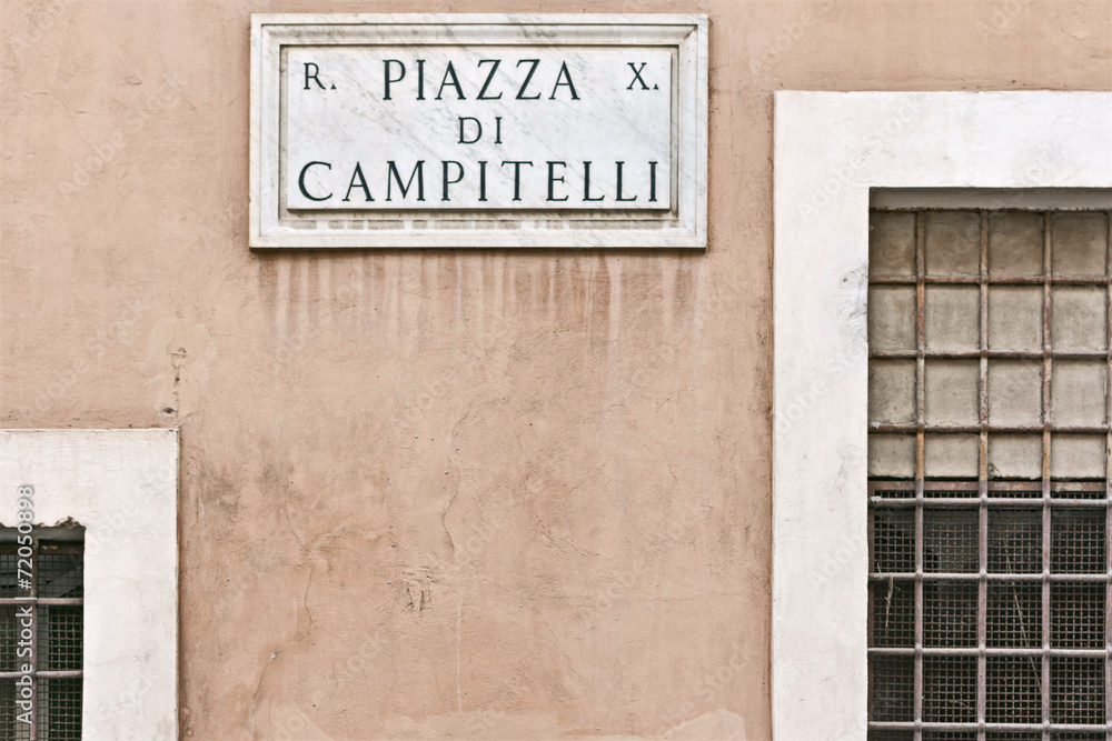Signal piazza Campitelli in Rome Signal piazza Campitelli in Rome