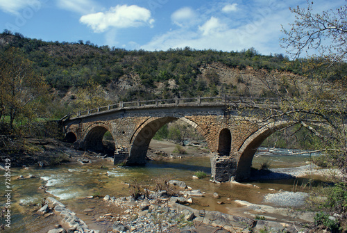 Old traditional stone made bridge at Epirus, Greece