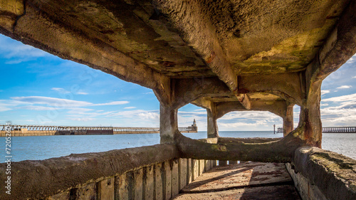 Blyth Harbour viewed through north pier foundations
