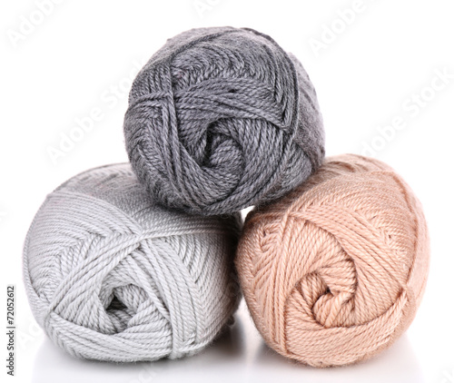 Knitting yarn isolated on white