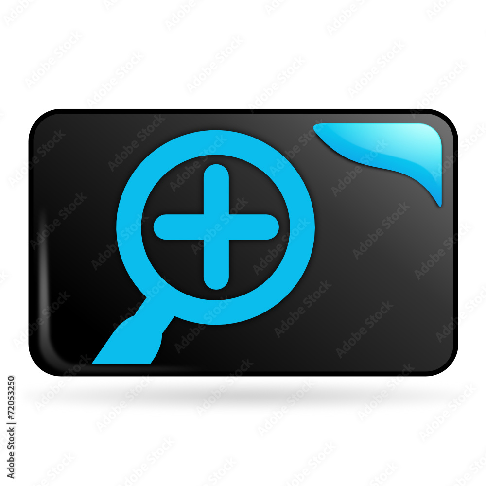 Fototapeta premium recherche plus sur bouton web rectangle bleu