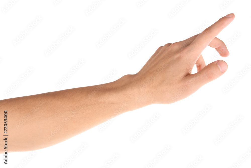 Man hand hold something isolated on white Man hand hold something isolated on white