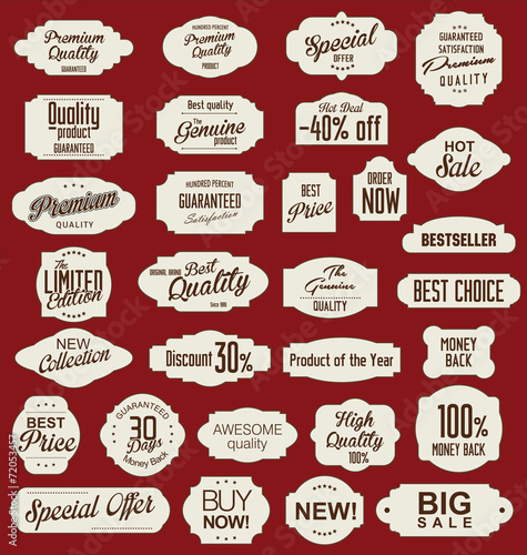 Vintage sale labels collection design elements, Premium quality