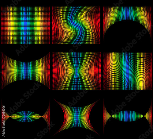set abstract multicolored graphic equalizer vector illustration