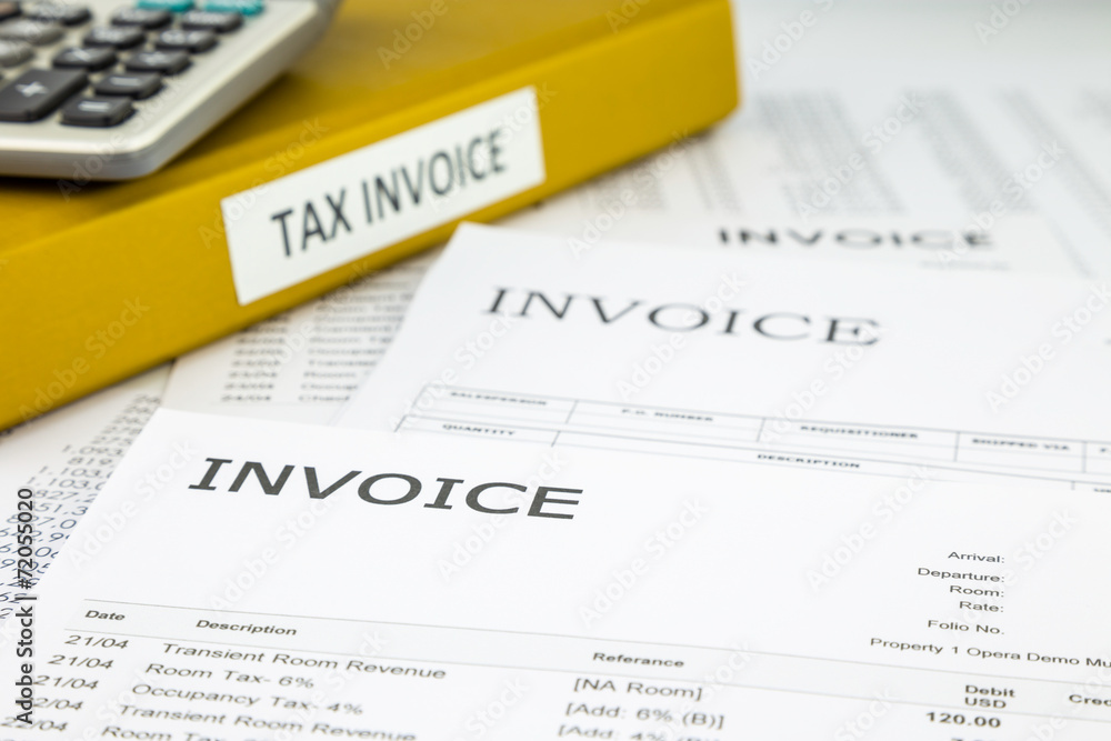 Obraz premium Tax invoices and Bills, Commercial documents