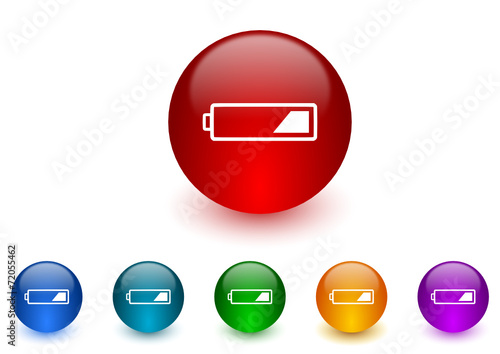 battery colorful vector icons set