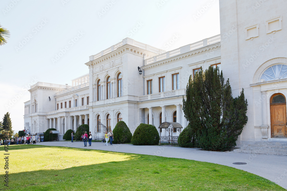 Fototapeta premium people near Grand Livadia Palace in Crimea