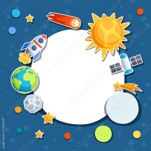 Background of solar system, planets and celestial bodies.