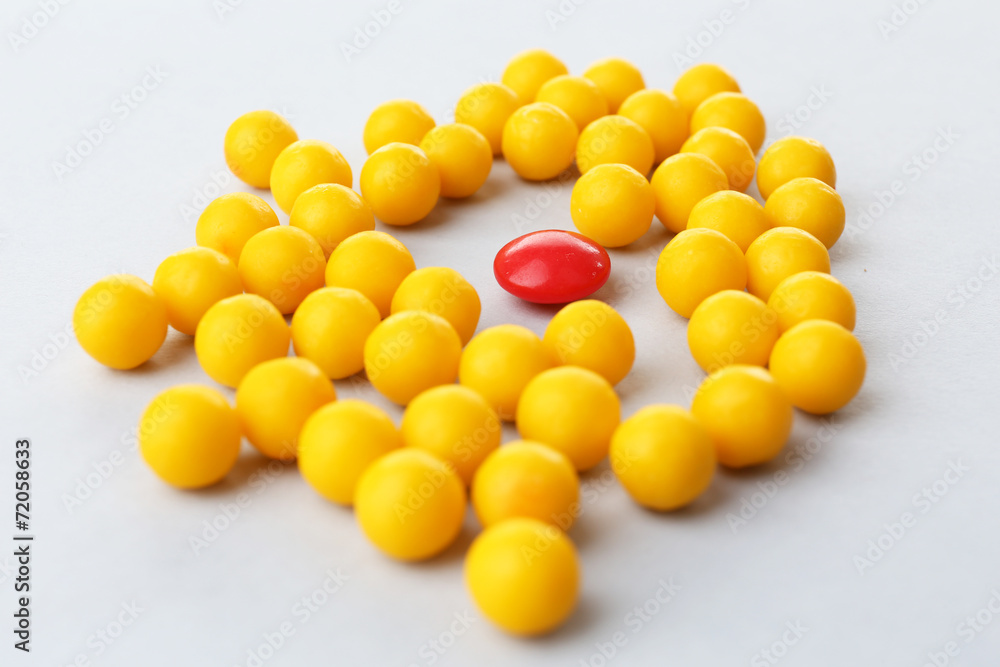 Fototapeta premium Individuality concept. Pills close-up