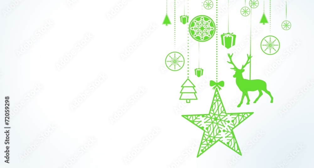 Hanging christmas decorations with copy space Hanging christmas decorations with copy space