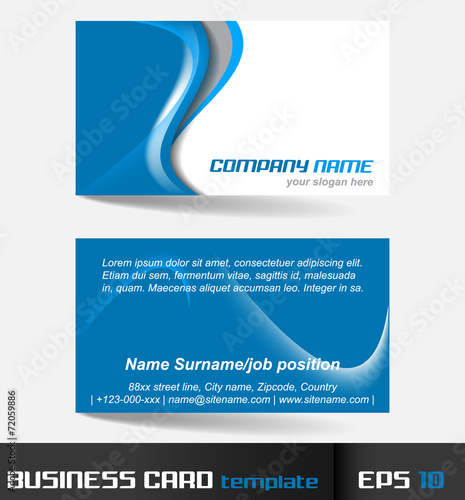 Business card template or visiting card set