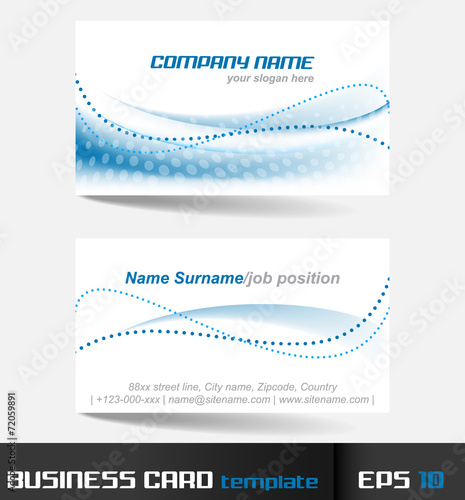 Business card template or visiting card set