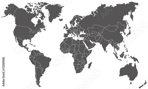 Weltkarte in Grau photo