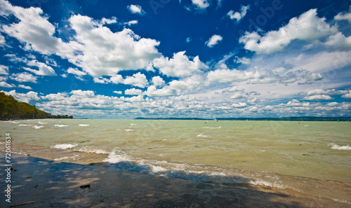 Lake Balaton in Hungary with nice clouds in summer