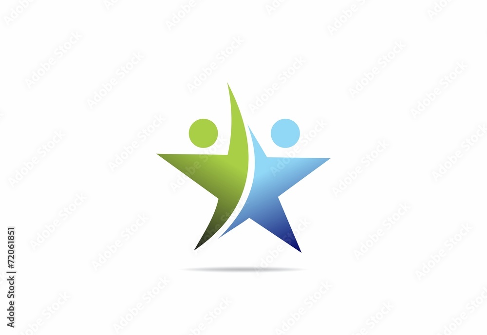 star duo people success partner vector logo star duo people success partner vector logo