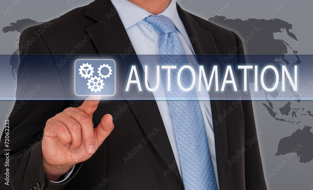 Automation - Businessman with Touchscreen Automation - Businessman with Touchscreen